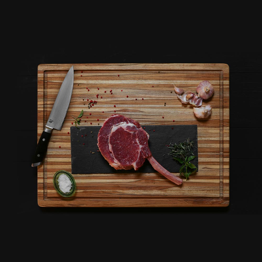 Traditional Teak Carving & Cutting Board with Juice Groove, Charcuterie Board, Extra Large 24x18 in