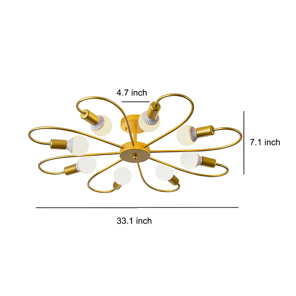 Dahlia Floral Flush Mount (33")