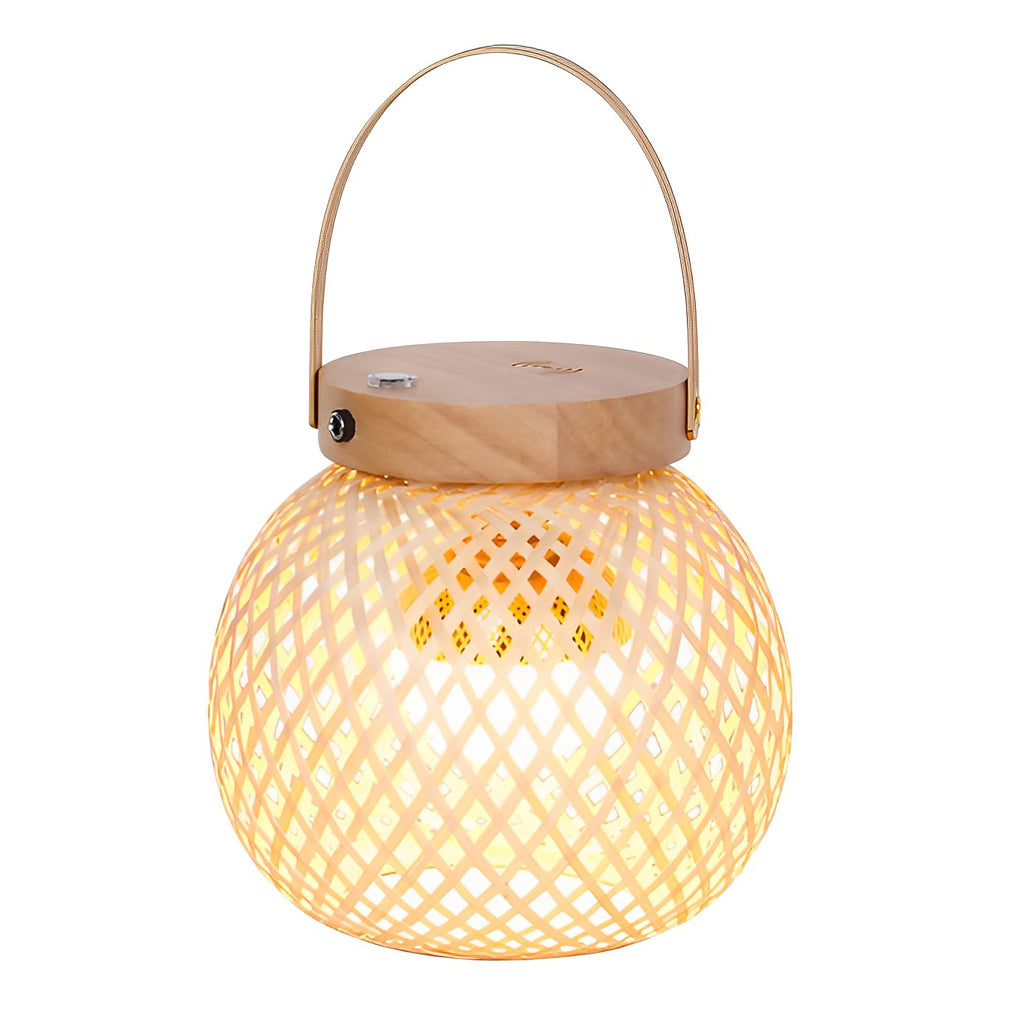 Hana Bamboo Lantern Table Lamp (7")