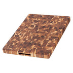 End Grain Teak Butcher Block Cutting Board & Charcuterie Board, Large 20x15 in