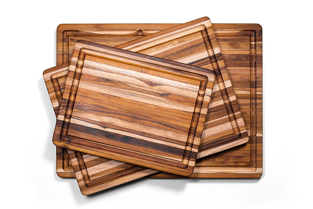 Professional Teak Carving & Cutting Board with Juice Groove, Charcuterie Board, 16x12 in