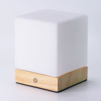 CubeLuxe Wood and Glass Cube Lamp - view 4