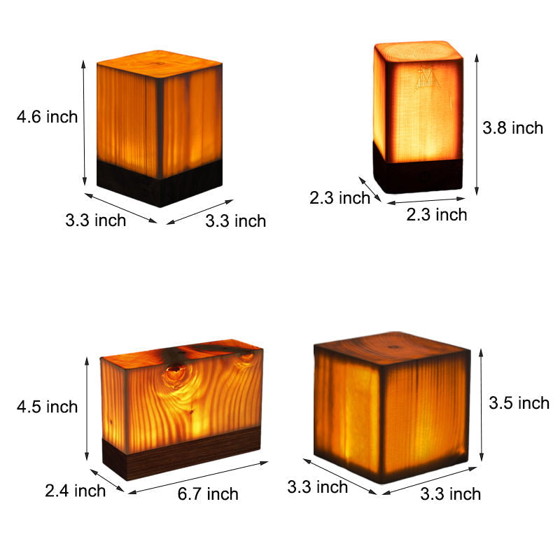 LumiÉclat Wood-Grain Table Lamp