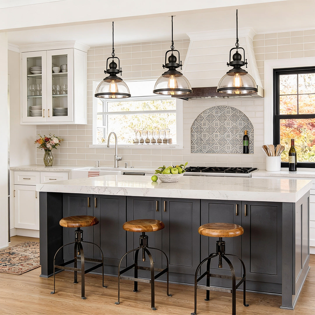 Clear Glass Retro Industrial Pendant Light