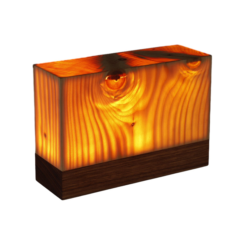 LumiÉclat Wood-Grain Table Lamp