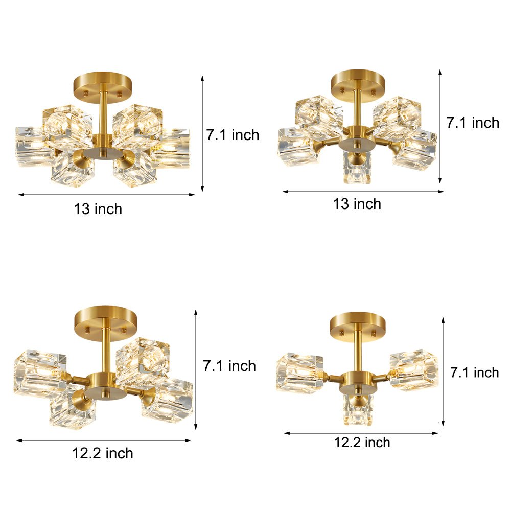 Celeste Adjustable Crystal Flush Mount (13")