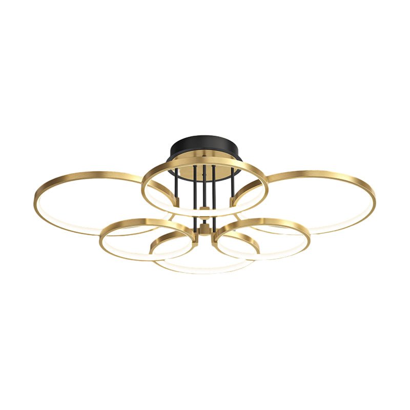 Saturn Gold Ring Semi-Flush Mount (34"–43")