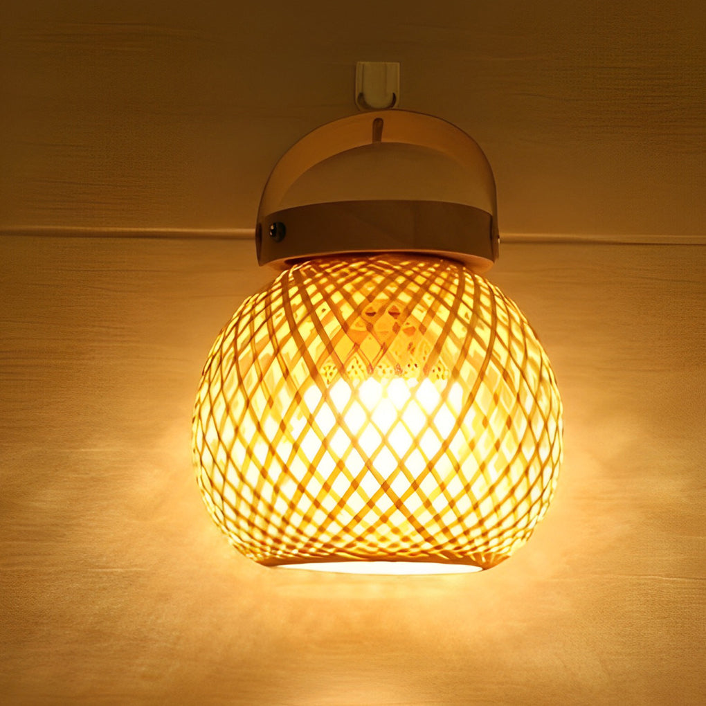 Hana Bamboo Lantern Table Lamp (7")