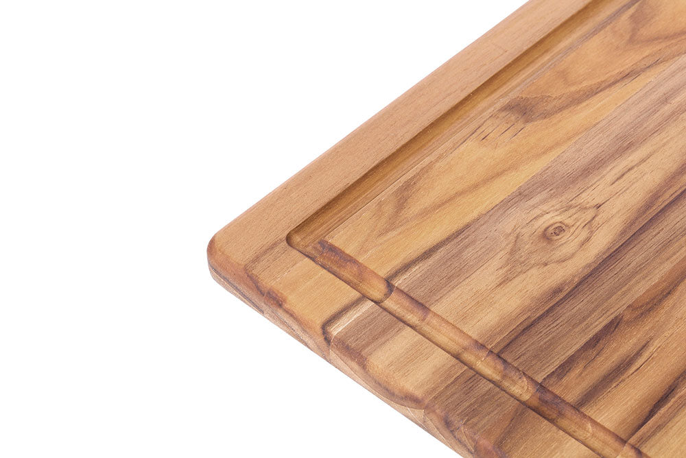 Essential Teak Wood Cutting Board & Charcuterie Board with Juice Groove, 16x11 in