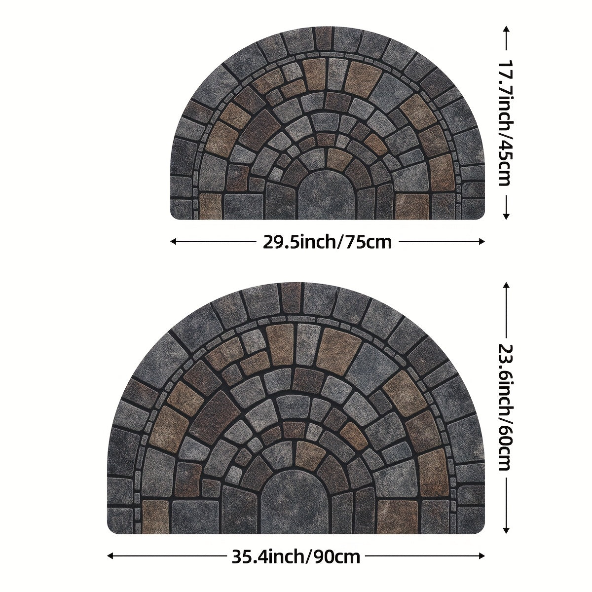 Half-Circle Mosaic Door Mat