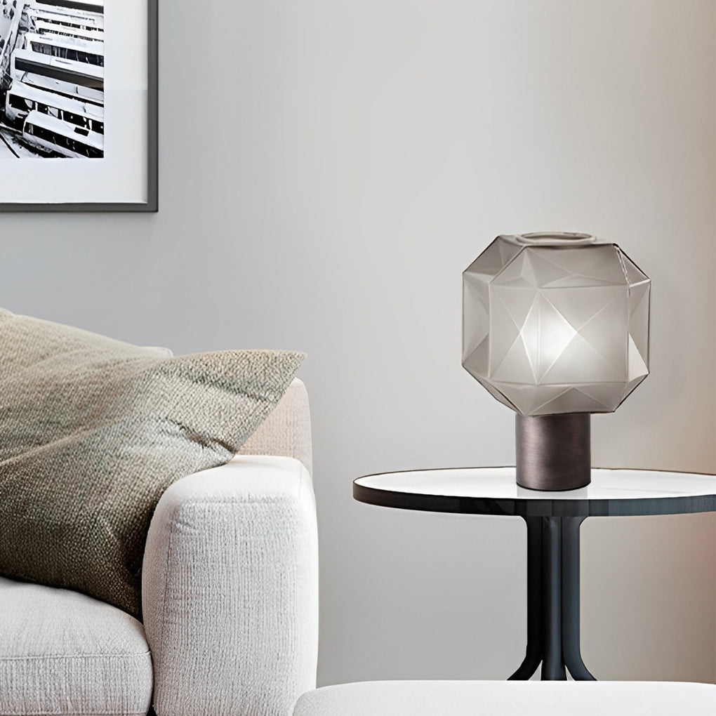 Cylinder Cubo Smoke Glass Table Lamp - view 4