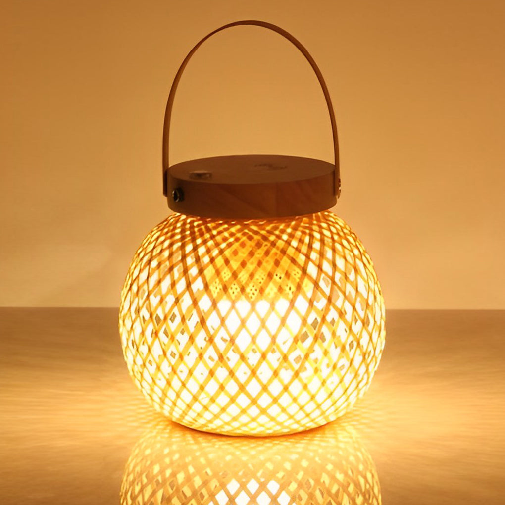Hana Bamboo Lantern Table Lamp (7")