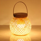 Hana Bamboo Lantern Table Lamp (7")