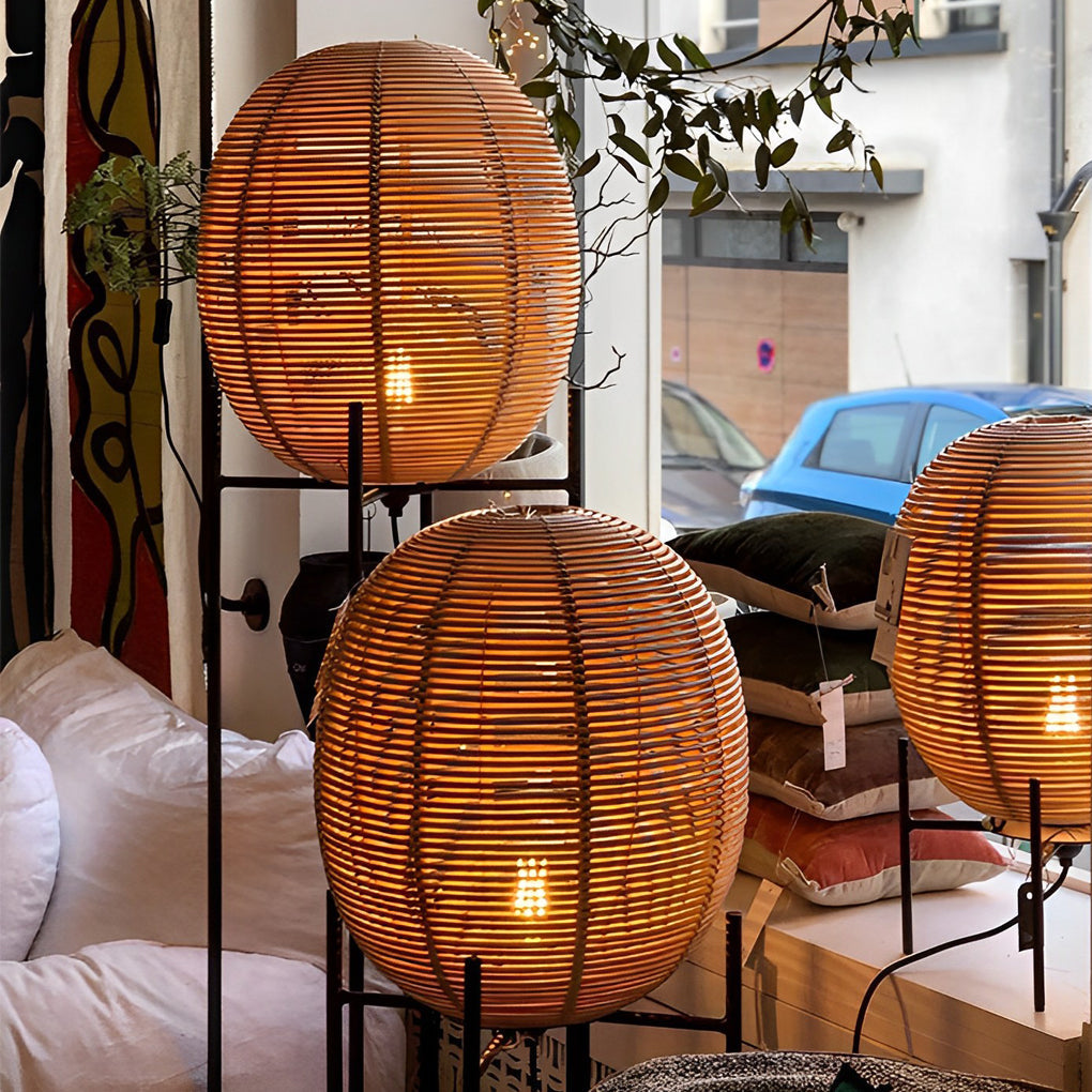 Savannah Rattan Floor Lamp (20"–63")
