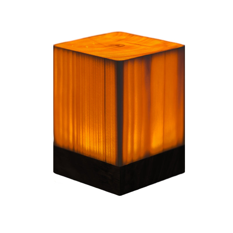 LumiÉclat Wood-Grain Table Lamp