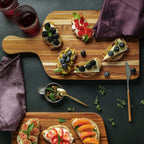 Marine Paddle Teak Charcuterie Board & Cutting Board with Handle, 20x10 in