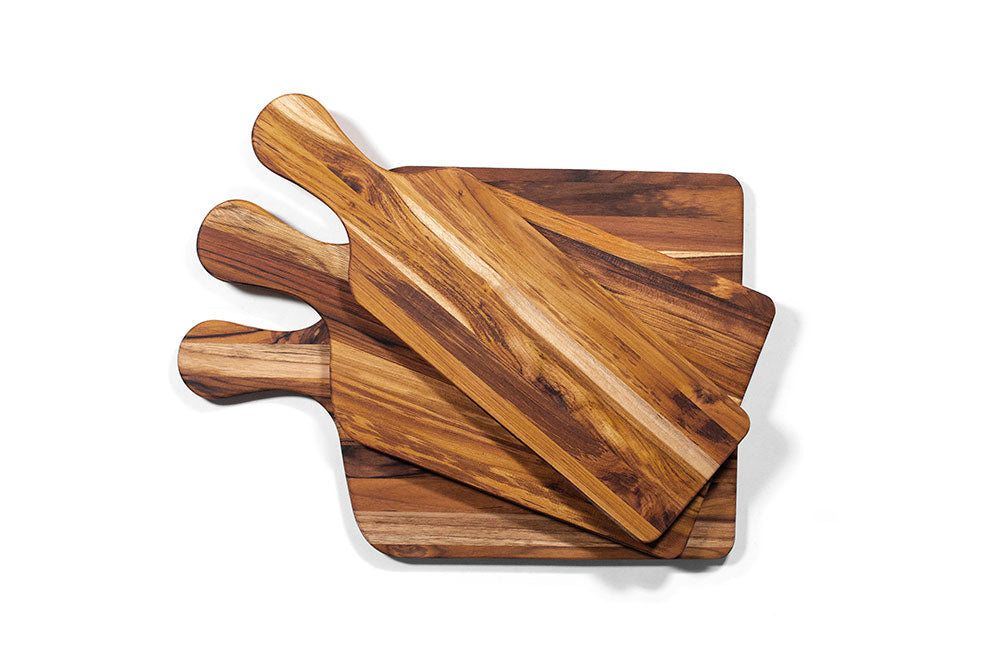 Marine Paddle Teak Charcuterie Board & Cutting Board with Handle, 20x10 in
