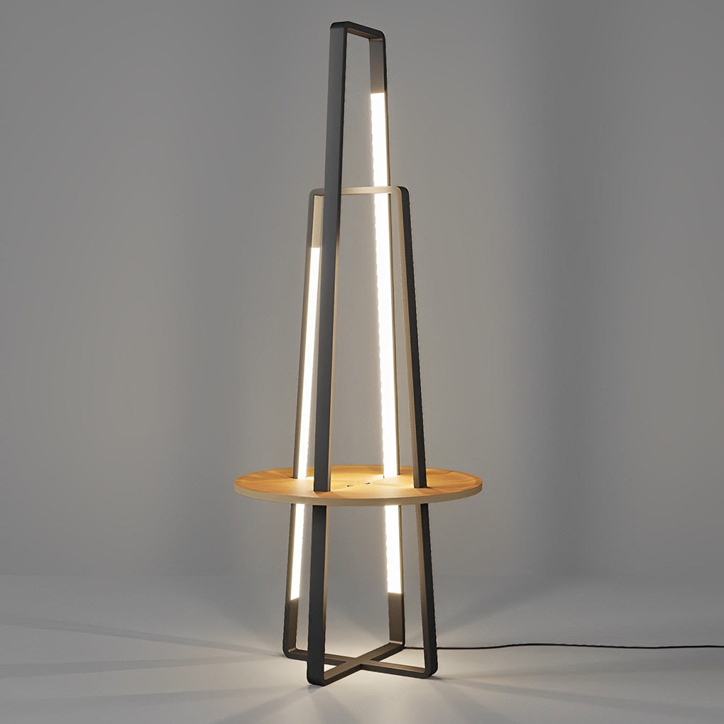 Valet Wood Tray Floor Lamp (63")