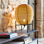 Rustic Boho Rattan Floor Lamp