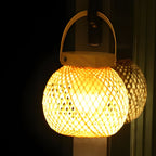 Woven Bamboo Lantern Table Lamp - view 3