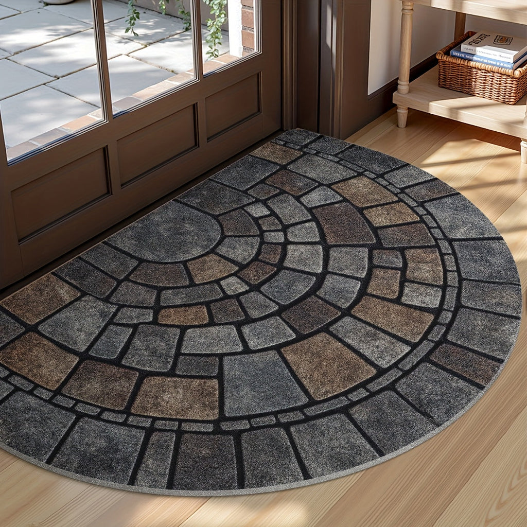Half-Circle Mosaic Door Mat