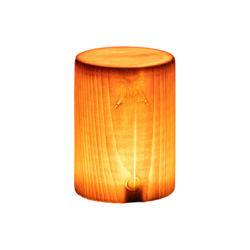 LumiÉclat Wood-Grain Table Lamp