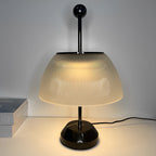 Ribbed Glass Bowl Accent Table Lamp
