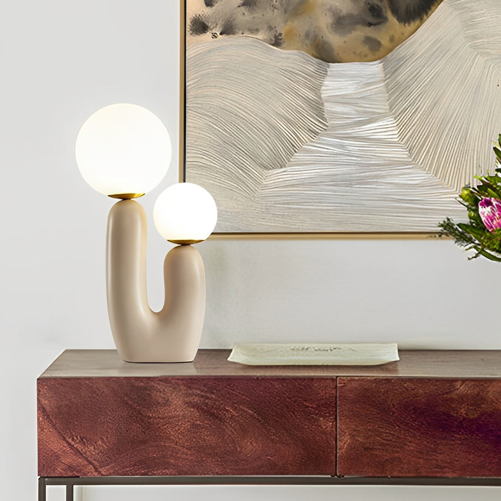 Sage Cactus Table Lamp (18")