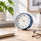Battery Operated Table Clock Luxurious Desktop Alarm
