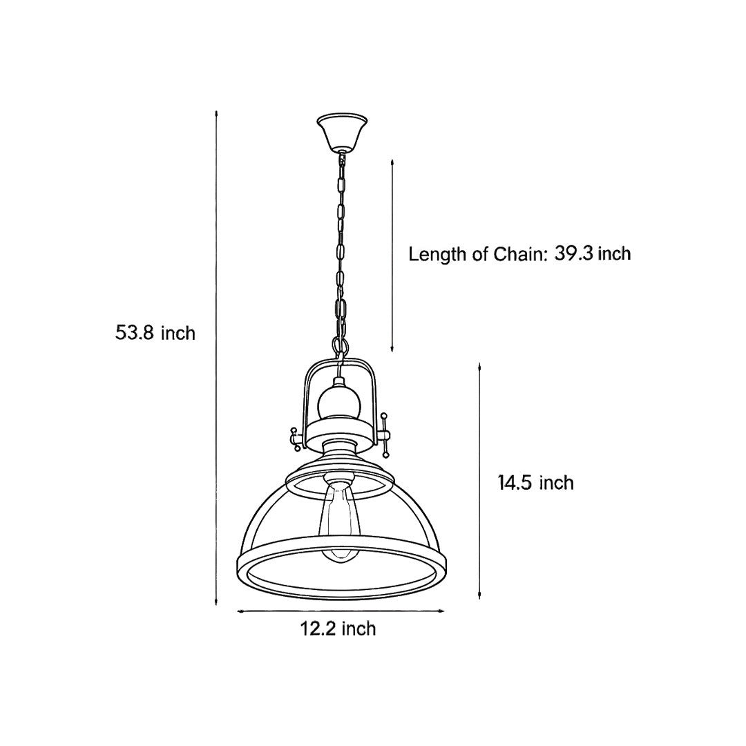 Halston Bowl Glass Pendant (12")