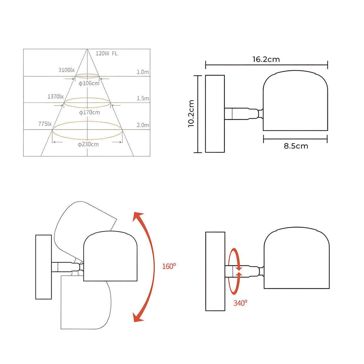 LumiFlex Rotatable Wall Sconce