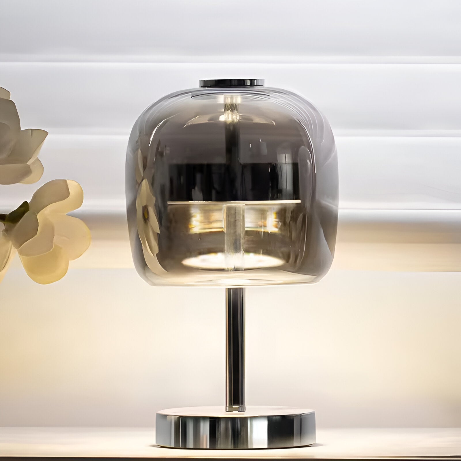 GlowSphere Smoke Glass Lamp - view 3