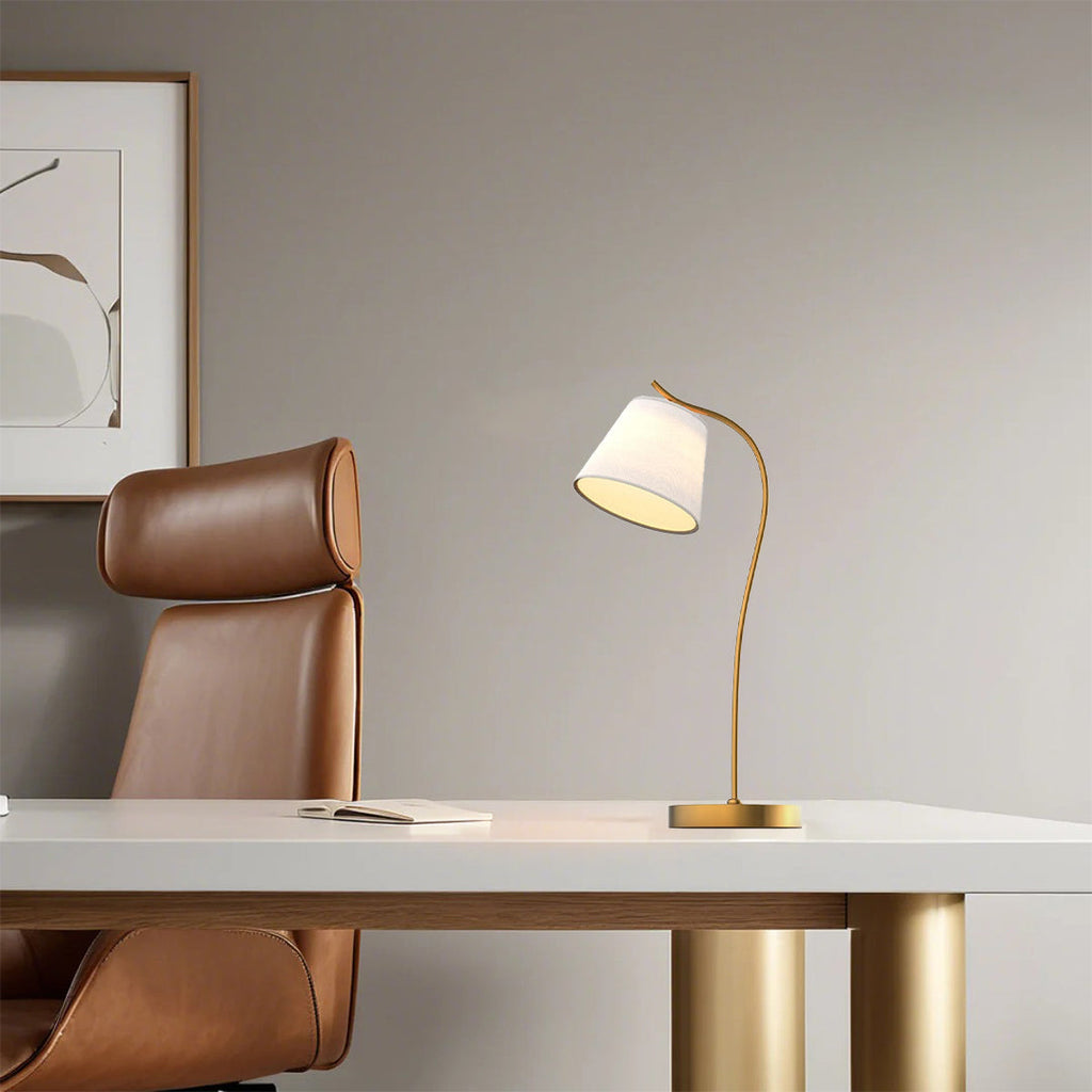 Gooseneck Desk Lamp with Fabric Shade