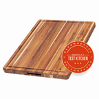 Traditional Teak Carving & Cutting Board with Juice Groove, Charcuterie Board, Extra Large 24x18 in