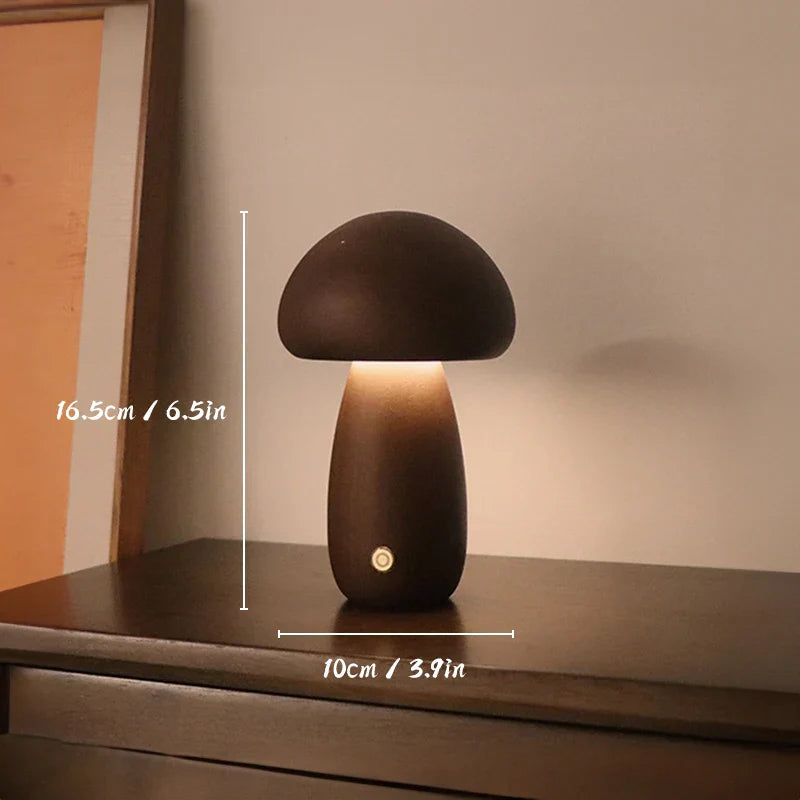 MushroomGlow Wooden Table Lamp - view 2
