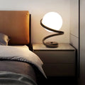 SpiralGlow Metal Glass Table Lamp