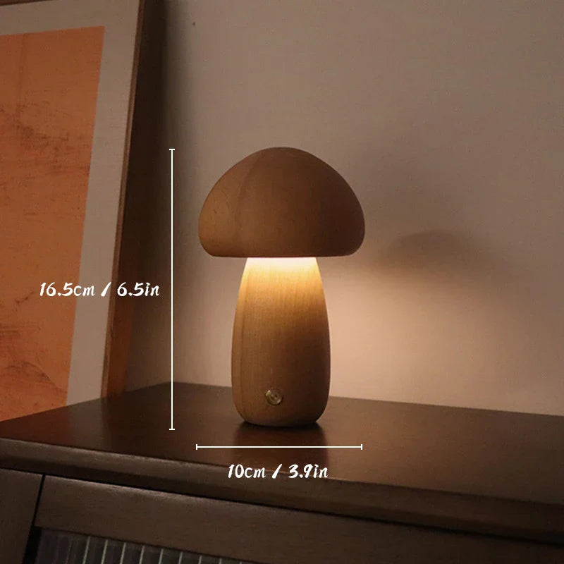 MushroomGlow Wooden Table Lamp - view 4
