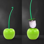 Cherry Toilet Brush and Holder Set | Cute Long-Handle Bathroom Cleaning Brush