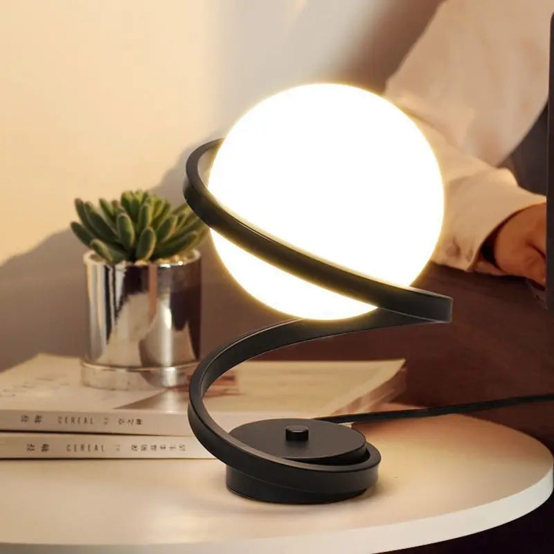 SpiralGlow Metal Glass Table Lamp - view 4