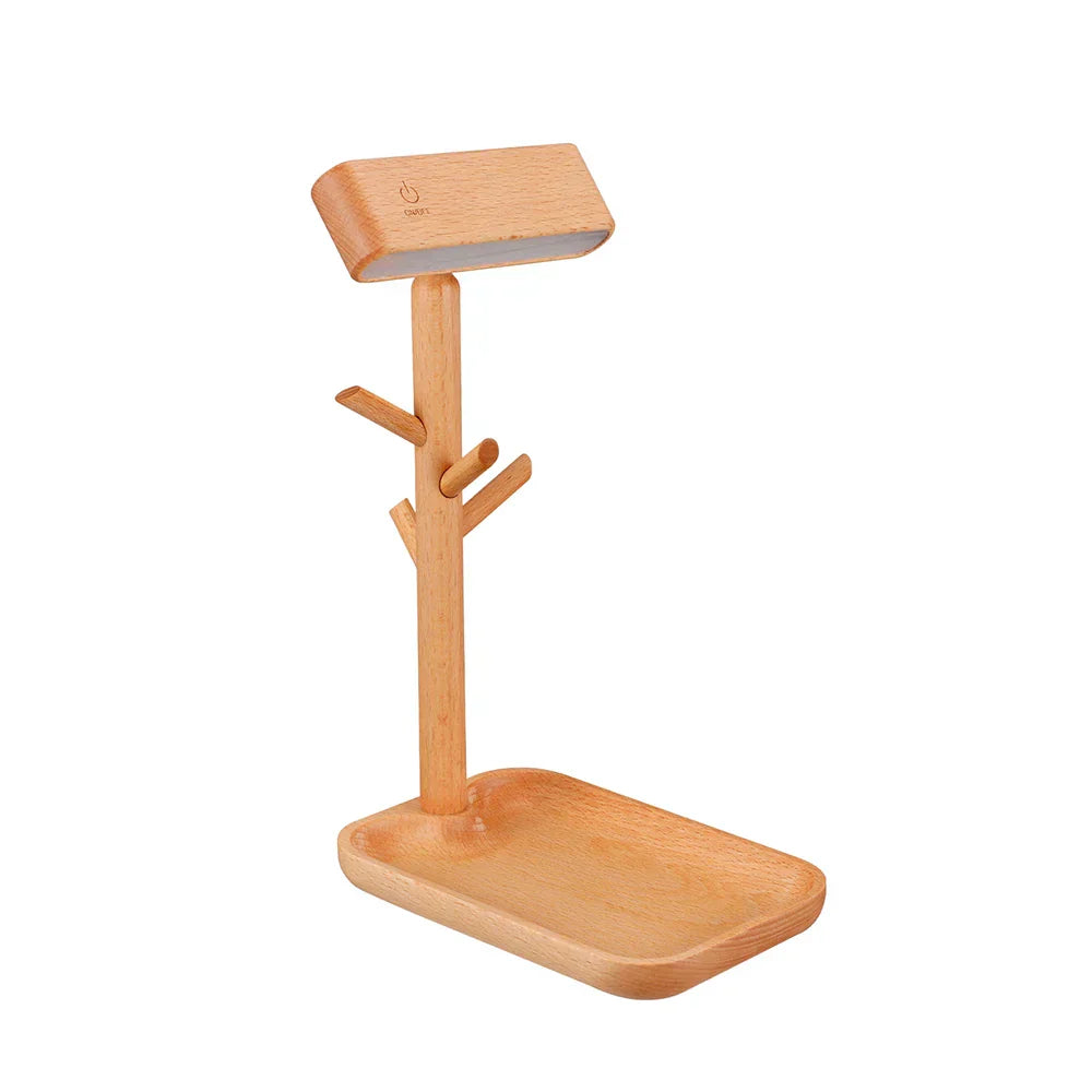 WoodGlow Table Lamp with Storage