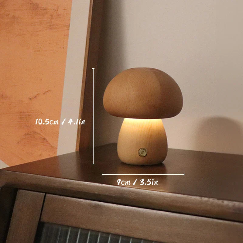 MushroomGlow Wooden Table Lamp - view 3