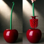 Cherry Toilet Brush and Holder Set | Cute Long-Handle Bathroom Cleaning Brush