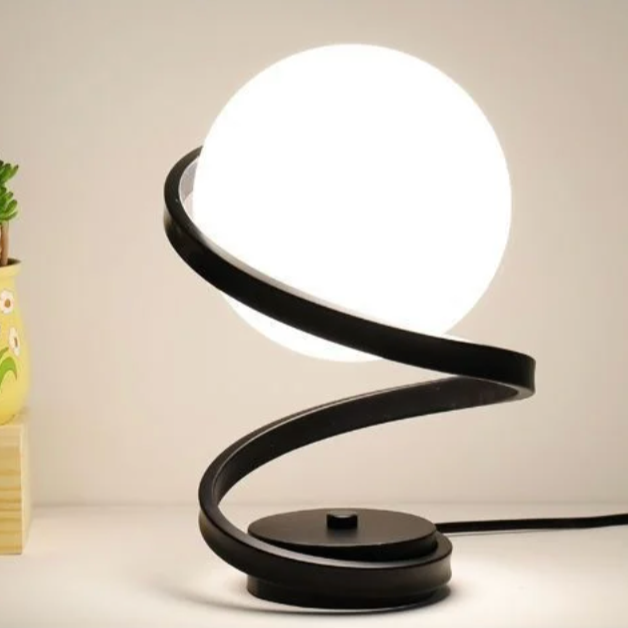 SpiralGlow Metal Glass Table Lamp - view 5