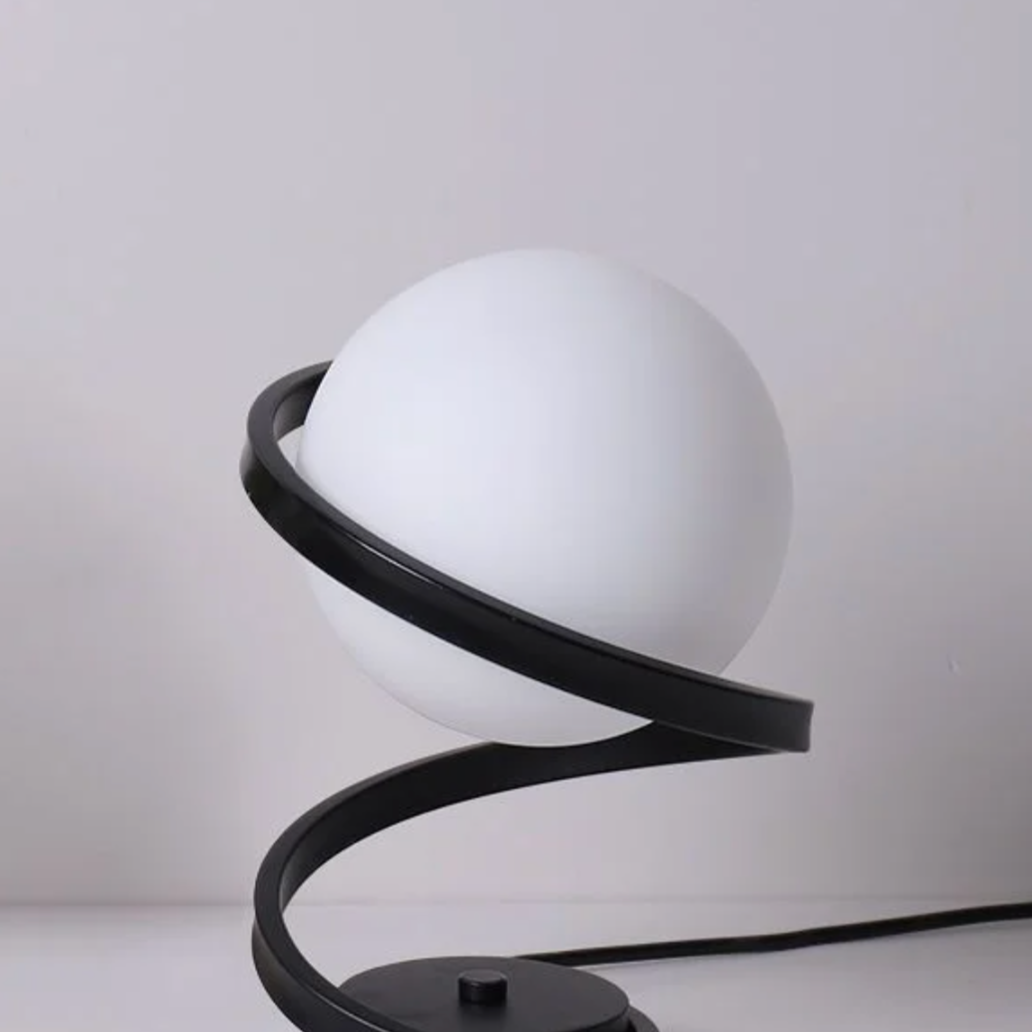 SpiralGlow Frosted Glass Lamp (12")