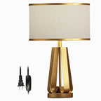 Atlas Brass Geometric Table Lamp (22")