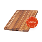 Traditional Teak Carving & Cutting Board with Juice Groove, Charcuterie Board, Large 20x15 in