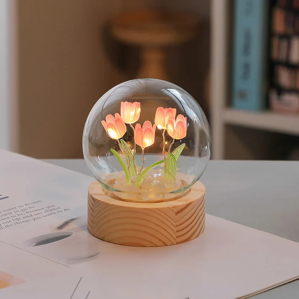 BloomLuxe Tulip Glass Table Lamp