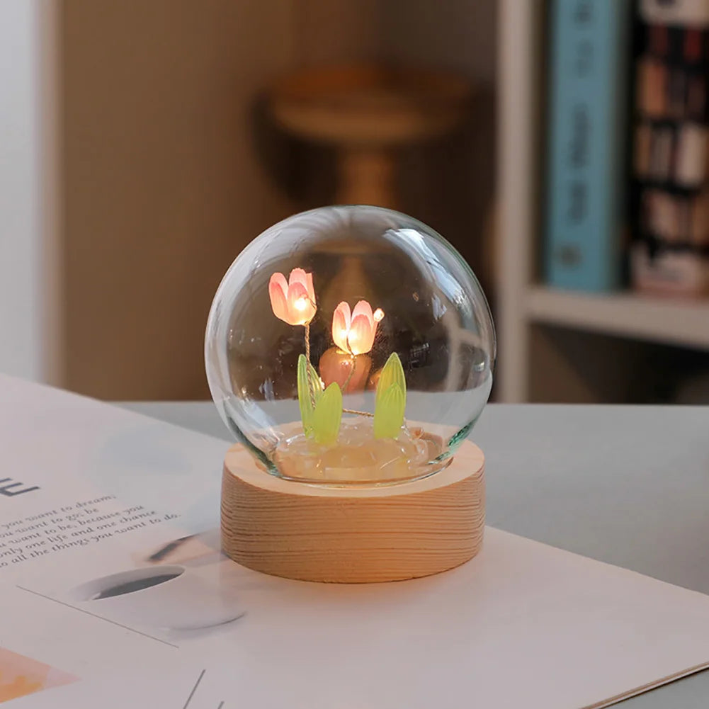 BloomLuxe Tulip Glass Table Lamp