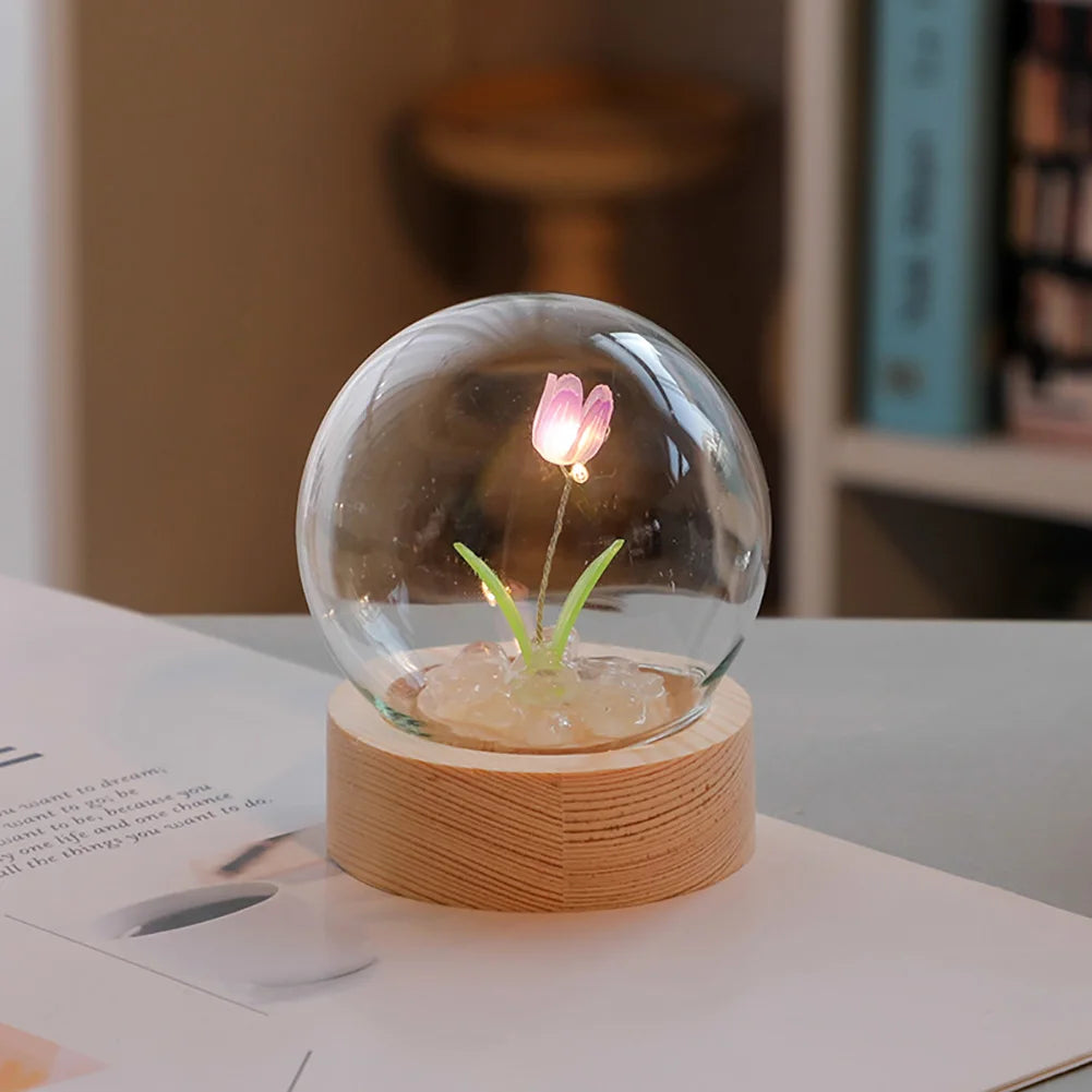 BloomLuxe Tulip Glass Table Lamp