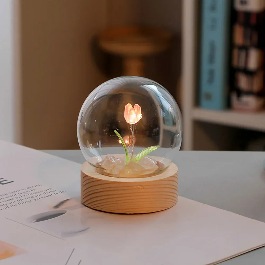 BloomLuxe Tulip Glass Table Lamp